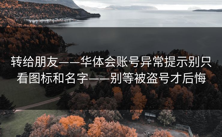 转给朋友——华体会账号异常提示别只看图标和名字——别等被盗号才后悔
