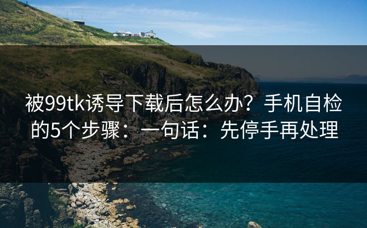 被99tk诱导下载后怎么办？手机自检的5个步骤：一句话：先停手再处理